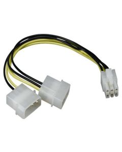 8in 6-pin PCI Express to Two 5.25" Male Power Adapter Cable