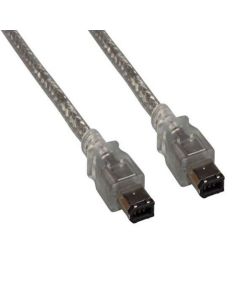 6ft IEEE 1394a FireWire 400 6-pin to 6-pin, Clear
