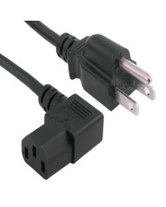 2 PACK of 10ft Universal Right Angle Power Cord (NEMA 5-15P to IEC320 C13R)