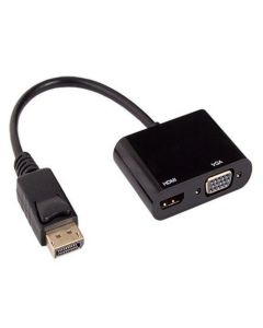 Displayport 1.2 Male to 4K HDMI+VGA Passive Adapter Cable with Latches 4K Resolution Ready