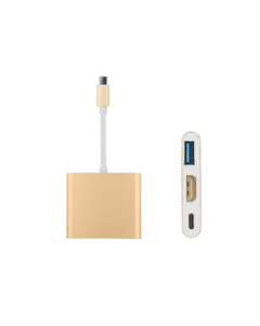 USB C 3.1 HUB TYPE-C 4K HDMI USB 3.0 Adapter for Macbook Gold