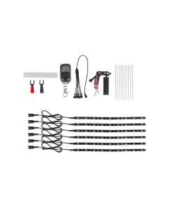 6PCS Motorcycle 5050 LED Lights Strip Wireless Remote RGB 18 Color Neon Glow Kit