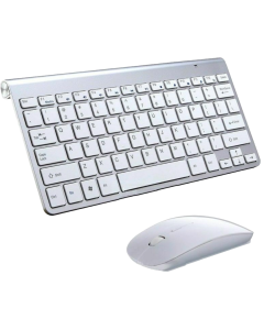 Sanoxy Mini Wireless Keyboard and Mouse Set for Windows, IOS Mac PC Computer (Silver) 
