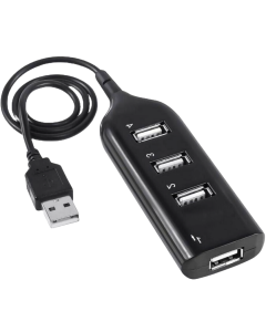 Black USB 2.0 Hi-Speed 4-Port Splitter Hub For PC Notebook High Speed Computer