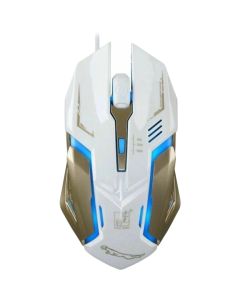 Sanoxy Gaming Mouse 4 Button USB Wired LED Breathing Fire Button 1600 DPI  Laptop PC (WHITE) 