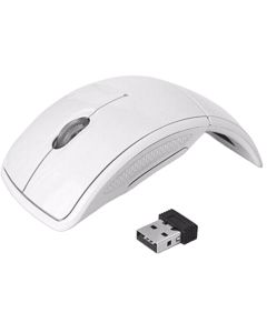 Sanoxy Wireless Foldable Arc Optical Mouse with USB Receiver (White)